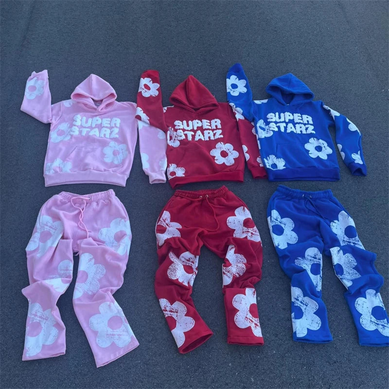 Y2k estética inverno moletom masculino gótico hip hop flores gráficos vintage fino moletom com capuz punk grunge manga longa jaqueta de casal