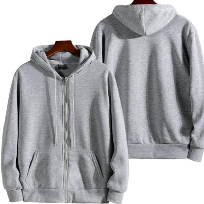 Moletom de manga comprida masculina e feminina, capuz com zíper, calçados esportivos monocromáticos, roupas casuais, outono, inverno, moda