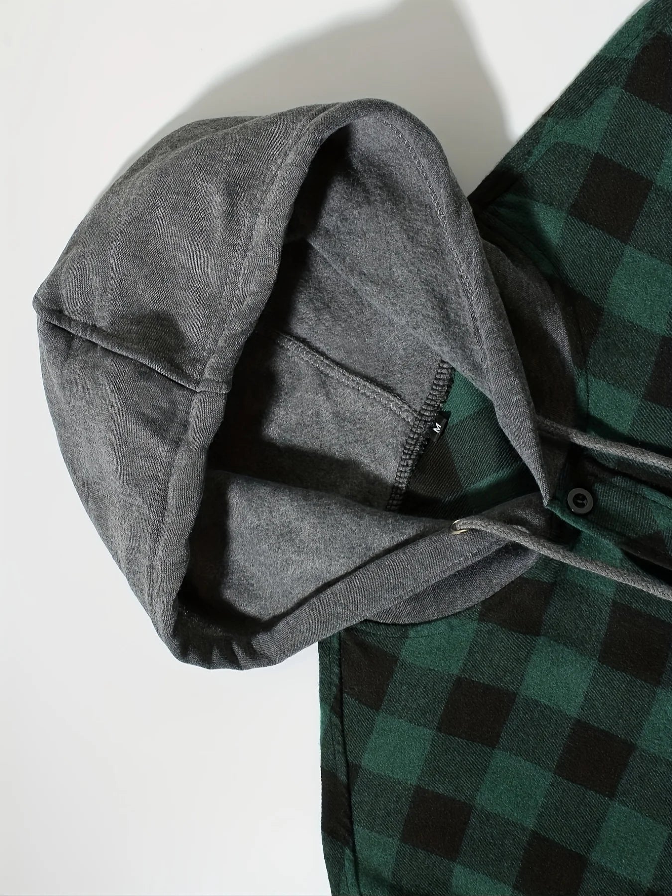 Camisa masculina xadrez com capuz, modelo folgado, para primavera e outono, tamanhos grandes, estilo casual e moderno, mangas compridas, do P ao 3XG.