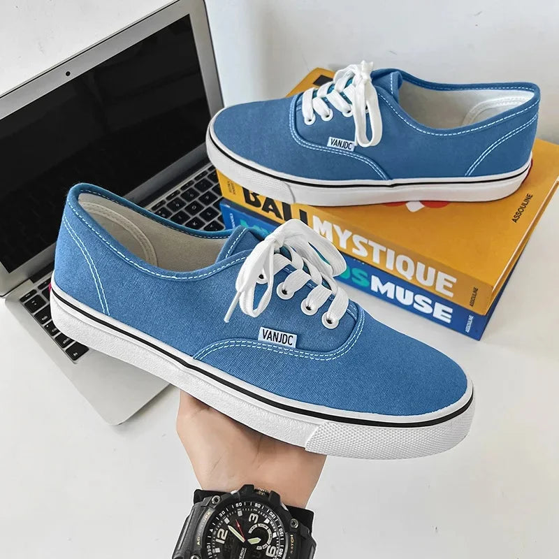 Primavera novos sapatos de lona clássicos masculinos respirável casual versátil estilo hong kong versão coreana pequenos sapatos de placa de público