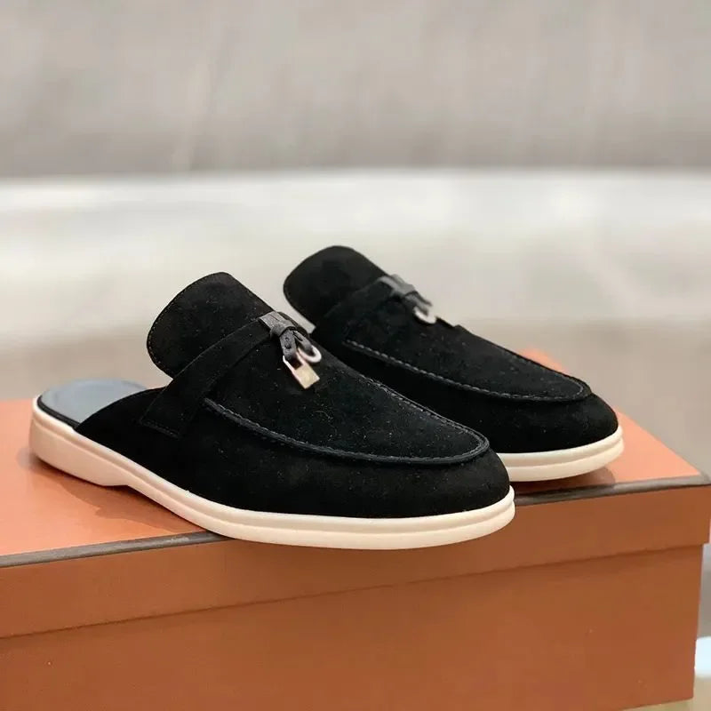 Mules Unissex de Dedo Fechado, Sapatos Casuais Leves e Confortáveis, Novidade, Tamanhos Grandes 40-43