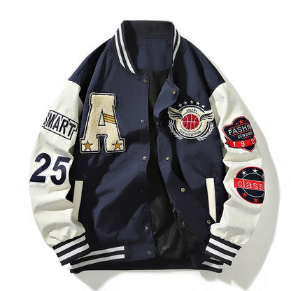 Nova Jaqueta de Beisebol Varsity Masculina Hip Hop Harajuku com Letras em Patchwork Streetwear Feminina Unissex Casacos Universitários