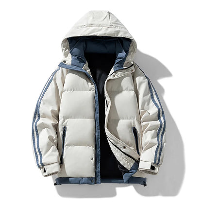casaco com capuz casal novo inverno masculino algodão-acolchoado casaco tendência algodão-acolchoado casaco masculino e feminino acolchoado