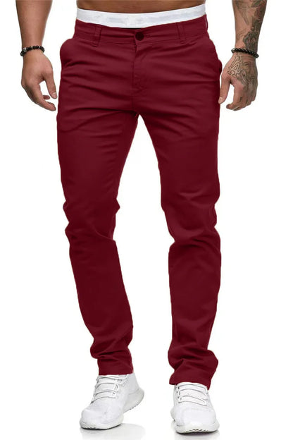 New Solid Color Business Trousers Men's Formal Business Work Pants Slim Straight Leg Pants Casual Trousers