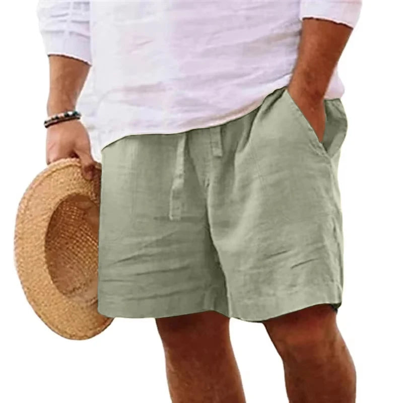 Novo short masculino de algodão, cor sólida, leve, para academia, praia, corrida e esportes, tamanho grande.