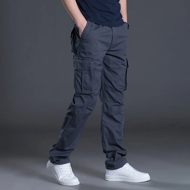 Calças de carga masculinas verão primavera algodão trabalho wear novo em tamanho grande 6xl casual escalada joggers sweatpants hombre outono