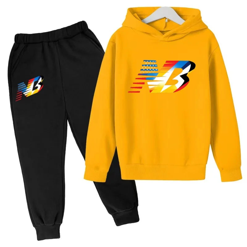 Última Coleção 2026 de Roupas Esportivas Infantis - Conjunto de Camiseta e Calça Comprida Confortável e Solto, Ideal para Meninos e Meninas de 3 a 13 Anos