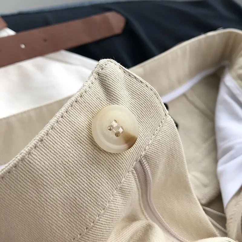 Calções de perna larga feminino cintura alta sólido all-match streetwear casual carga solto ajuste aconchegante chique popular simples básico verão mujer