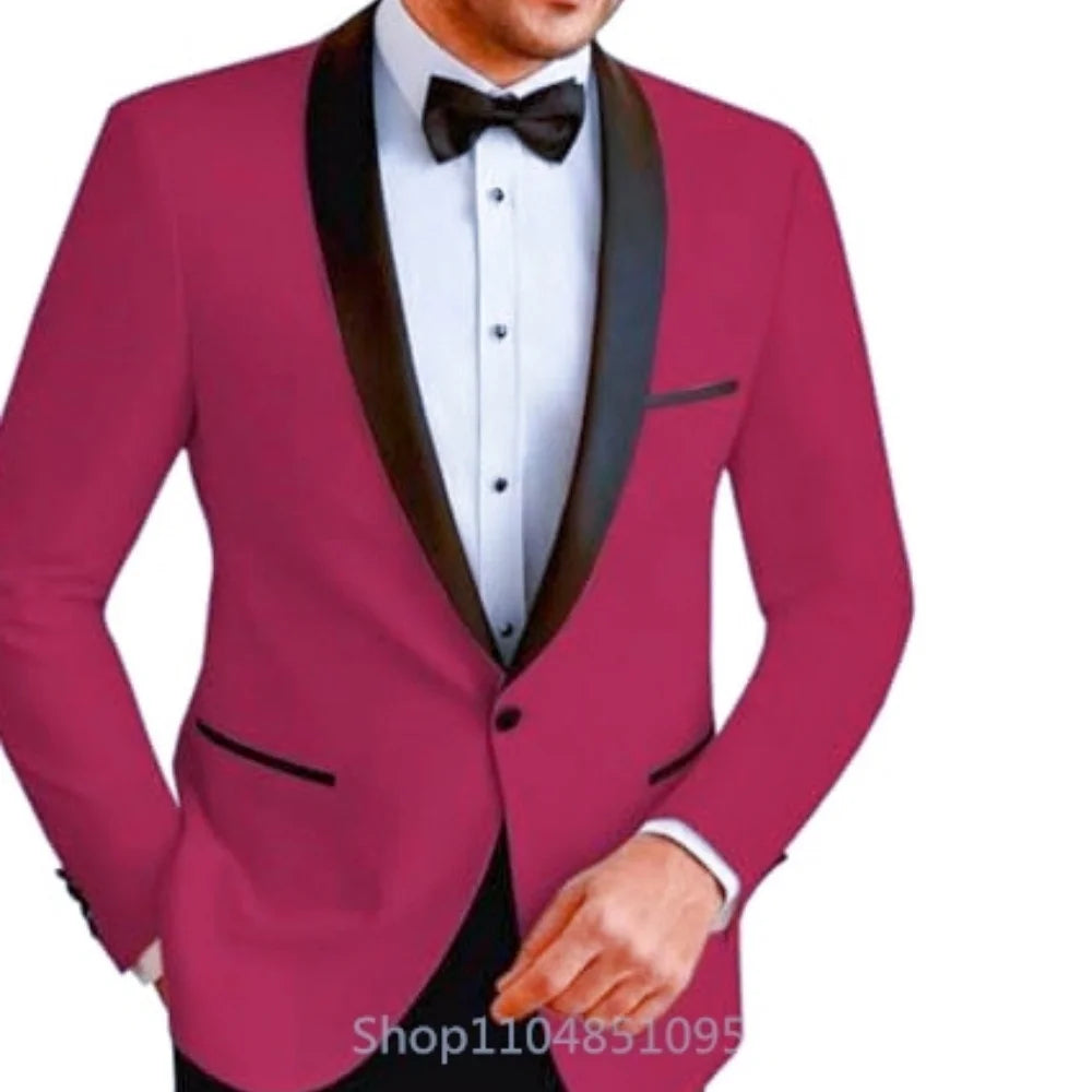 Casual sólido masculino blazer fino ajuste noivo terno de casamento jaqueta moda melhor homem jantar smoking casaco para negócios