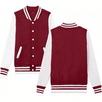 Jaqueta estilo universitário masculina casual primavera e outono moda botão estilo jaqueta de beisebol casaco versátil