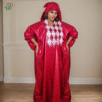 Roupas Africanas H&D para Homens, Conjuntos Tradicionais Agbada 3 Peças, Bordado Bazin Riche, Trajes de Casamento para Casais, Trajes Femininos Boubo