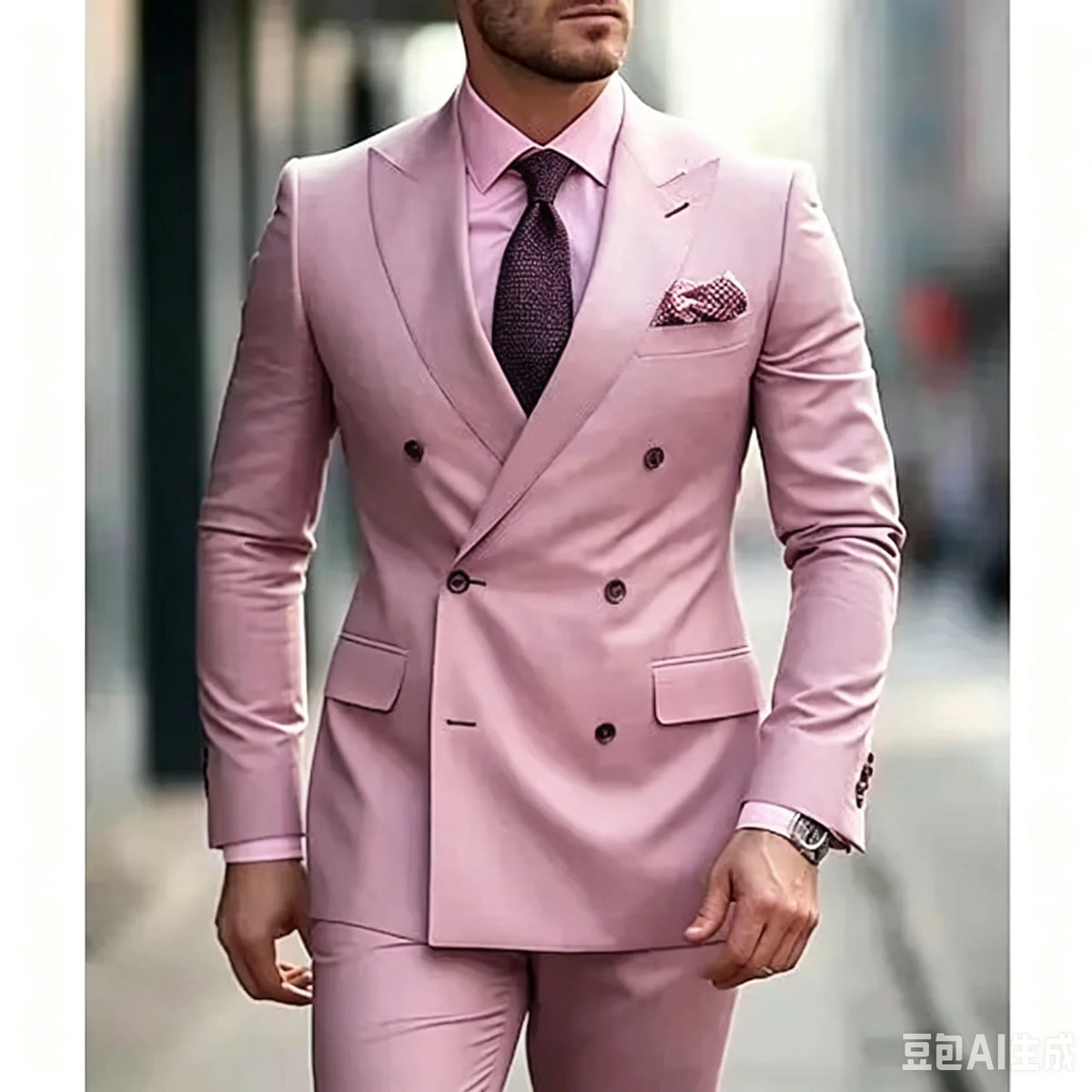 Ternos masculinos sólidos 2 peças plus size casamento diário negócios formal ternos masculinos sob medida silm fit duplo breasted 6 botões
