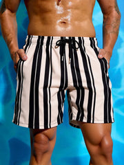 Shorts de praia com estampa havaiana em 3D, de secagem rápida, para homens, shorts casuais de verão para atividades ao ar livre, natação e férias.