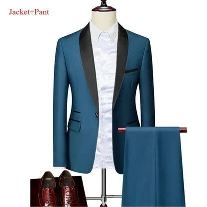 Lapela masculina preto terno conjunto casaco colete calças/negócios padrinhos noivo vestido de casamento fprmal blazer calças