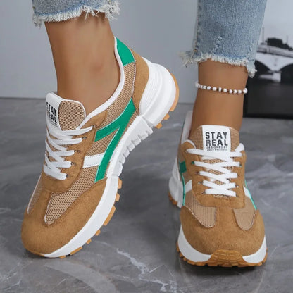 Tênis femininos novos para primavera/outono 2026, casuais, com cadarço, de grife, luxuosos, plataforma, estilo mocassim, antiderrapantes e confortáveis.