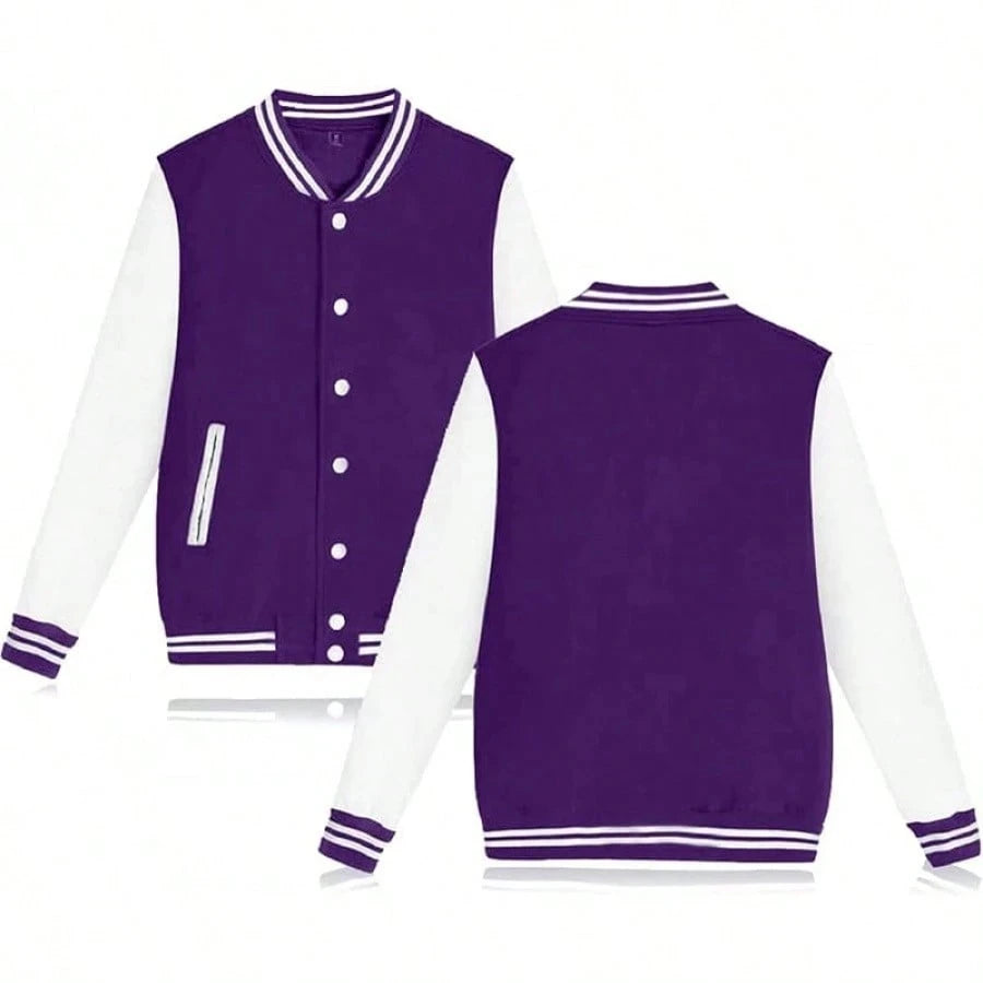 Jaqueta estilo universitário masculina casual primavera e outono moda botão estilo jaqueta de beisebol casaco versátil