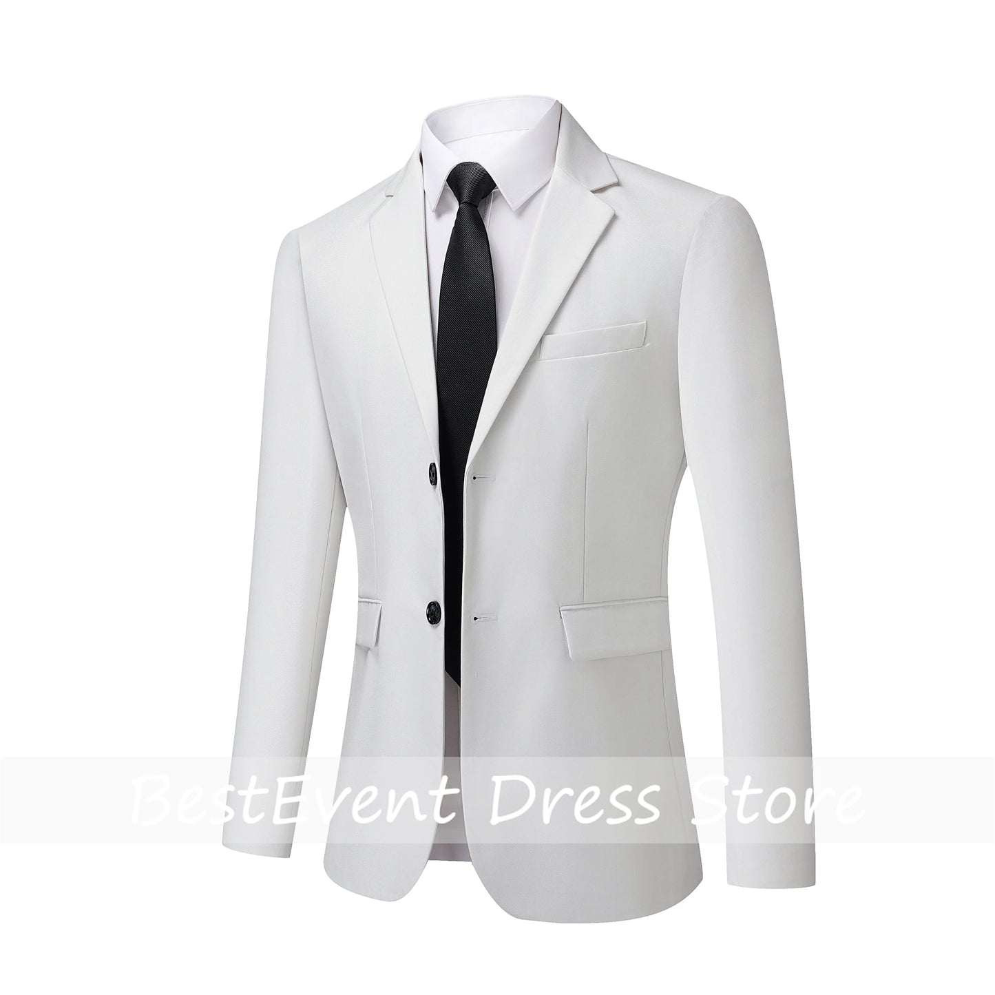 Terno Masculino Branco de Alta Qualidade, Duas Peças, para Todas as Estações, Roupa Formal de Negócios, Terno de Lã Antirrugas, Personalizado para o Trabalho