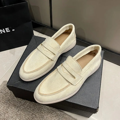 Mocassins deslizantes estilo britânico para mulheres, mulas respiráveis, sapatos baixos confortáveis, designer retrô, primavera de 2022