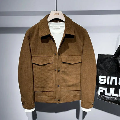 Jaqueta masculina lapela solta e simples jaqueta na moda marca juventude casaco elegante e personalizado topo masculino