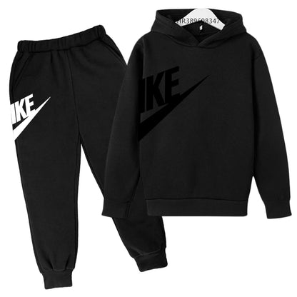 Conjunto de Moletom Estiloso para Crianças de 3 a 12 Anos, Casaco Esportivo de Manga Longa para Meninos e Meninas, Top + Calças