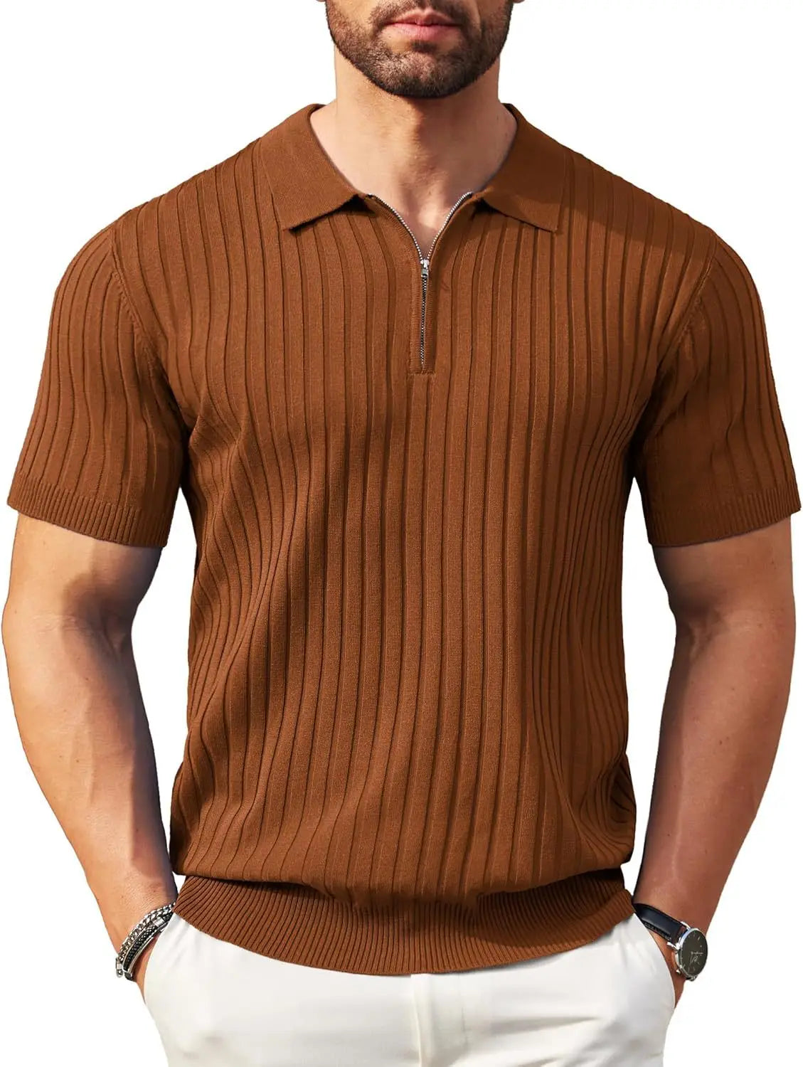 Camisa polo masculina casual de manga curta, luxo, moda verão, respirável, cor sólida, camisa de malha, camiseta masculina