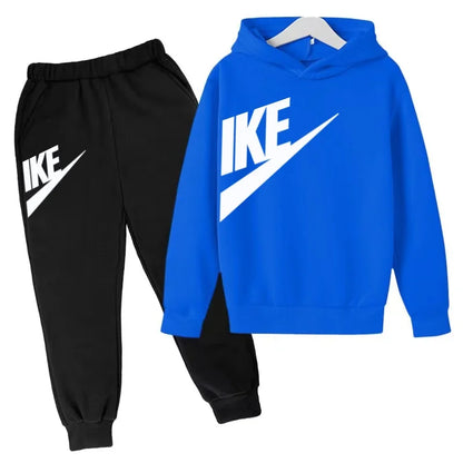 Conjunto de Moletom Infantil de Outono com Letras, Pulôver Esportivo para Crianças de 3 a 12 Anos, Casaco + Calças, Presente de Aniversário para Meninos e Meninas, Roupas de Lazer e Moda