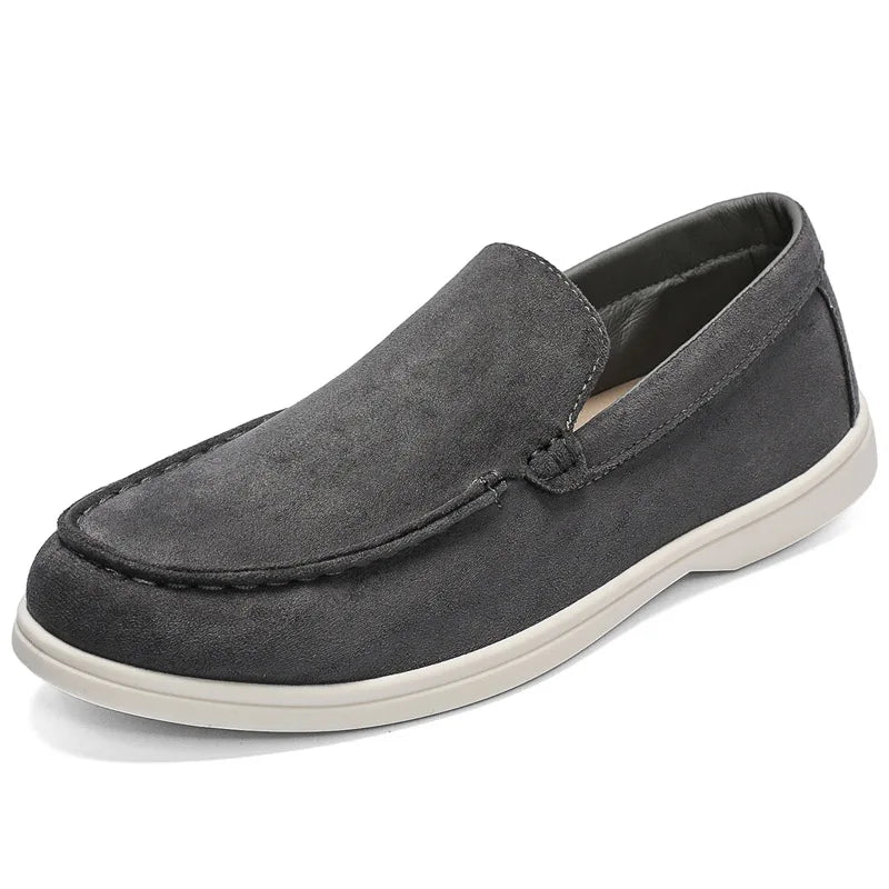 Mocassins Masculinos Confortáveis para Dirigir, Sapatos Slip-On de Couro Camurça Macio Antiderrapantes para Viagens Longas, Sapatos Casuais Masculinos para Caminhada