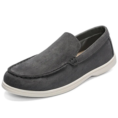 Mocassins Masculinos Confortáveis para Dirigir, Sapatos Slip-On de Couro Camurça Macio Antiderrapantes para Viagens Longas, Sapatos Casuais Masculinos para Caminhada