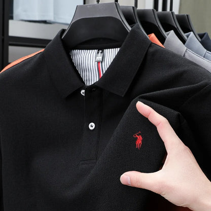 Camiseta Polo de Luxo para Outono e Inverno da Marca Paul, Bordada, Confortável e de Alta Qualidade para Homens, Vendas Quentes