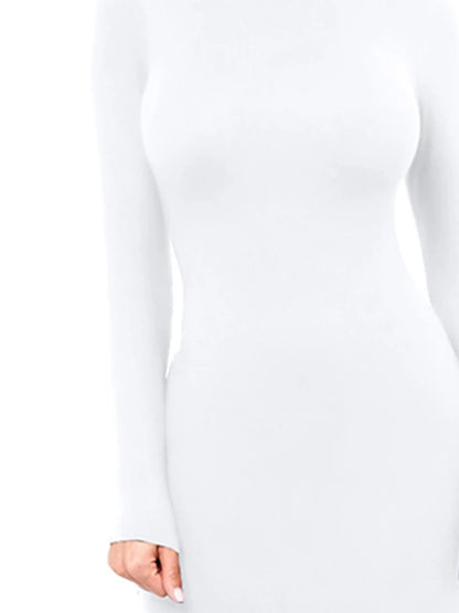 Inverno preto gola alta sexy vestido feminino outono manga longa magro midi boydcon casual azul pelúcia na altura do joelho festa