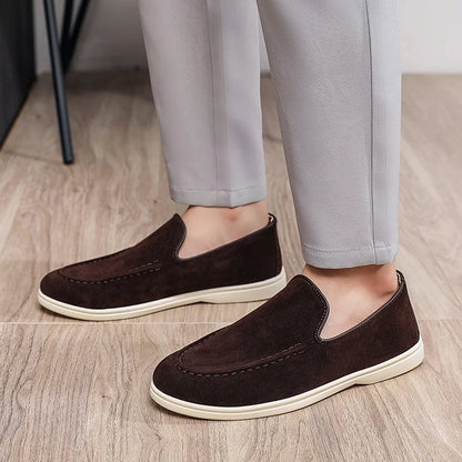 Spring  Autumn Male Sneakers for Lazy People Lightweight  Casual Men's Single Shoes Plus Size Men's Business Leather Shoes