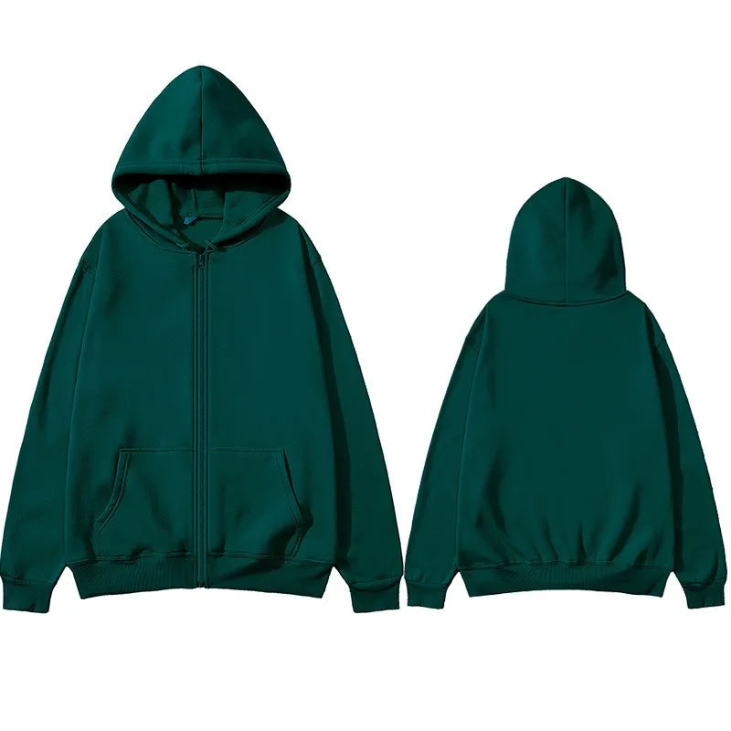 cardigan moletom com capuz cor sólida roupas esportivas top outono e inverno mesma camisa com zíper
