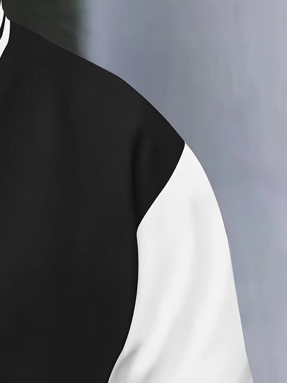 Jaqueta estilo universitário masculina casual primavera e outono moda botão estilo jaqueta de beisebol casaco versátil