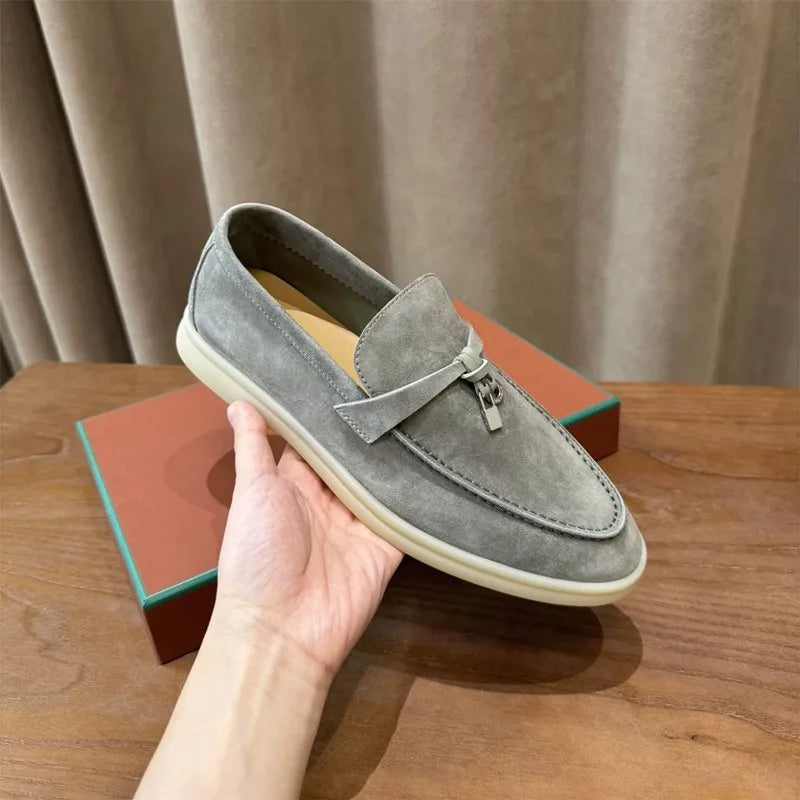 Promoção: Mocassins Femininos de Couro Genuíno Estilo Old Money com Borla e Fivela, Slip On, Casual, Vintage, Sapatos Planos para o Dia a Dia, Y2k