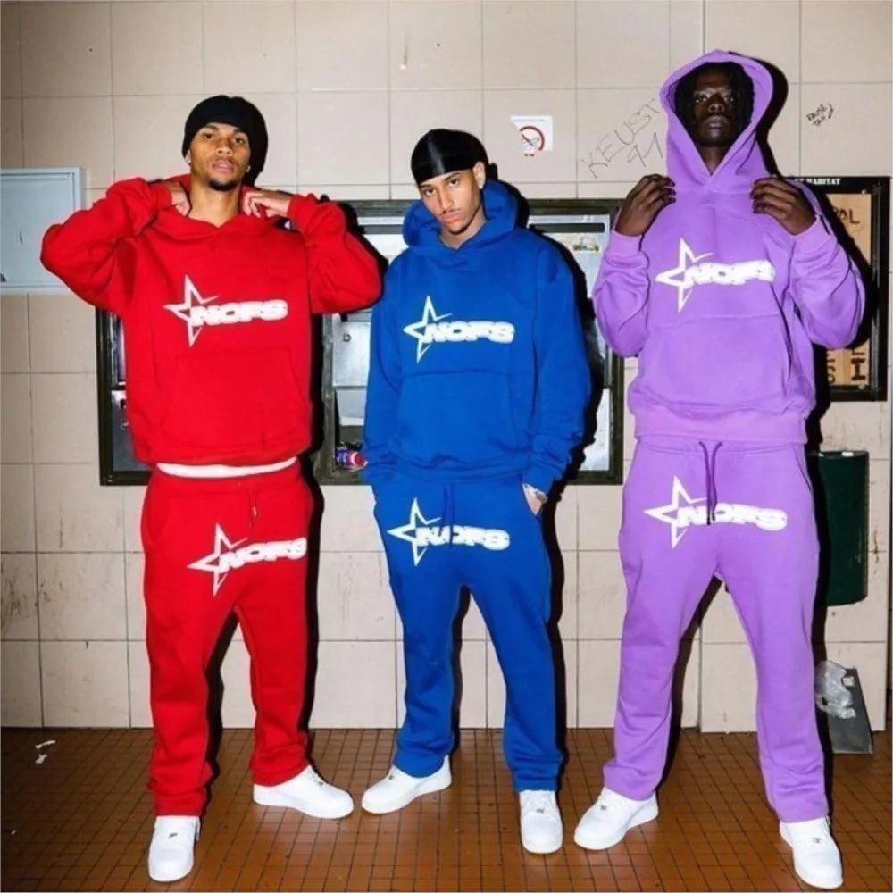 Moletom masculino Y2K Harajuku Hip Hop com estampa gráfica de letras, estilo folgado, modelo punk rock gótico 2024, com blusas, calças e streetwear.