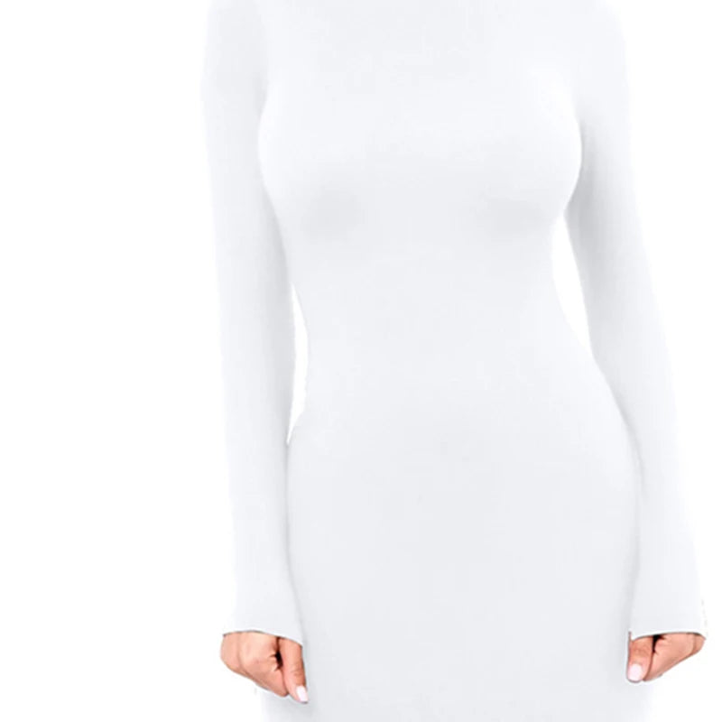 Inverno preto gola alta sexy vestido feminino outono manga longa magro midi boydcon casual azul pelúcia na altura do joelho festa clube