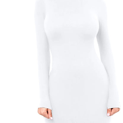 Inverno preto gola alta sexy vestido feminino outono manga longa magro midi boydcon casual azul pelúcia na altura do joelho festa clube