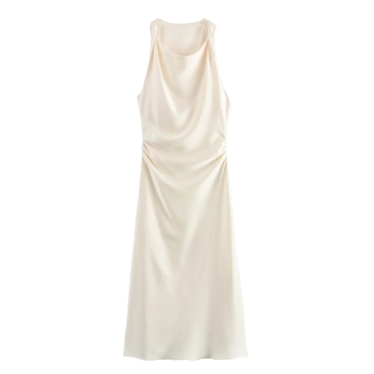 Vestidos Longos de Cetim para Mulheres 2026, Vestido Midi Slip de Verão, Vestido Sexy para Festa Noturna, Vestidos Elegantes Sem Mangas