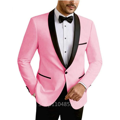 Casual sólido masculino blazer fino ajuste noivo terno de casamento jaqueta moda melhor homem jantar smoking casaco para negócios