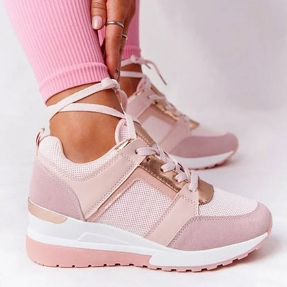 Tênis Feminino Chunky 2026, Cor Sólida, Plataforma, Sola Grossa, Zíper, Vulcanizado, Estilo Zapatos De Mulher