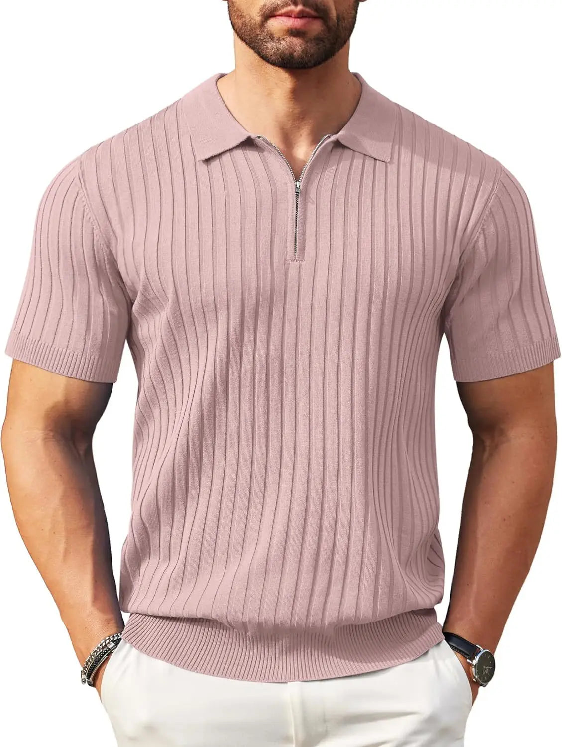 Camisa polo masculina casual de manga curta, luxo, moda verão, respirável, cor sólida, camisa de malha, camiseta masculina