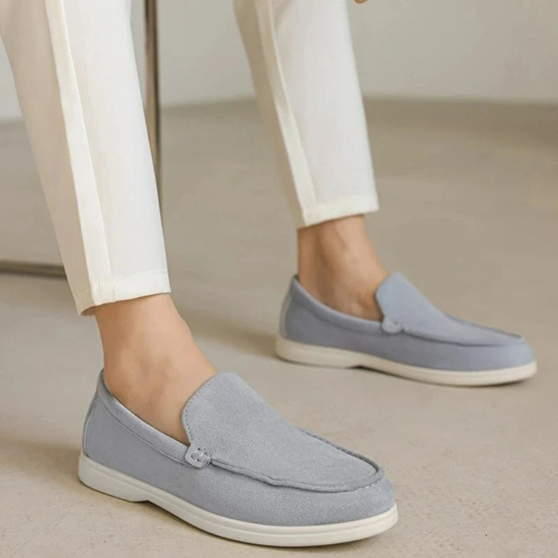 Sapatos casuais masculinos de couro de camurça, mocassins clássicos estilo britânico, sapatos masculinos leves e macios, mocassins masculinos sem cadarço para dirigir