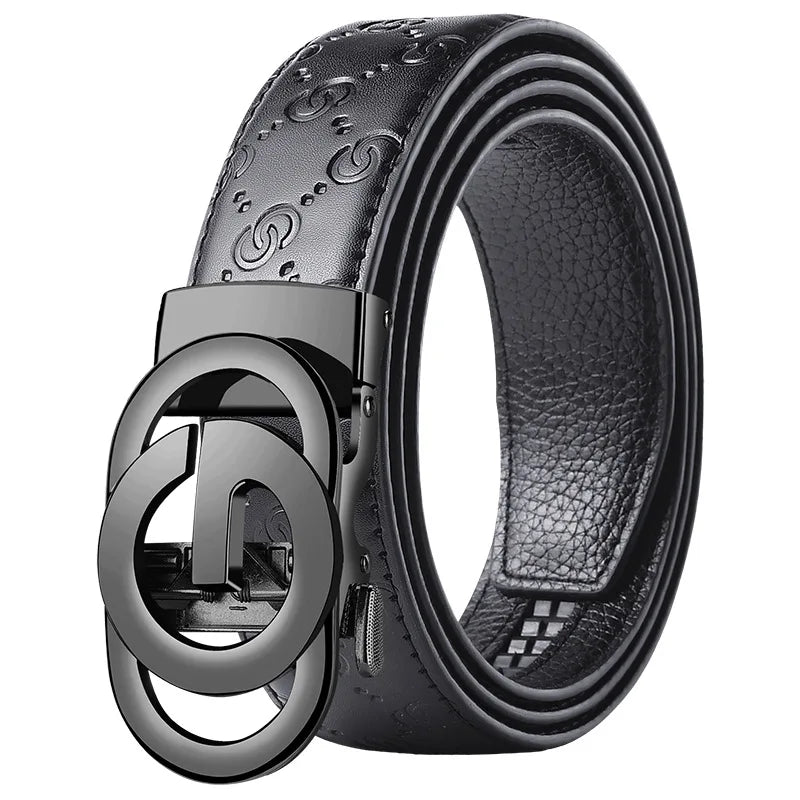 Moda negócios masculino cinto genuíno marca de luxo fivela de metal cinto de alta qualidade couro do plutônio cinto macio com calças de carga jeans