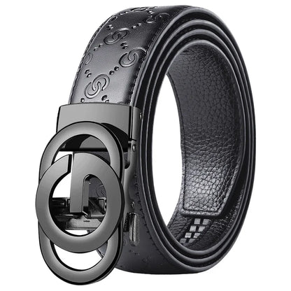 Moda negócios masculino cinto genuíno marca de luxo fivela de metal cinto de alta qualidade couro do plutônio cinto macio com calças de carga jeans