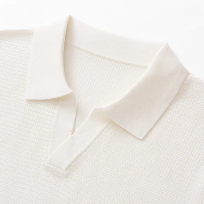 Camiseta Polo Masculina Nova de Verão 100% Liocel, Gola Polo, Cor Sólida, Malha Fina, Pulôver Casual de Negócios, Manga Curta