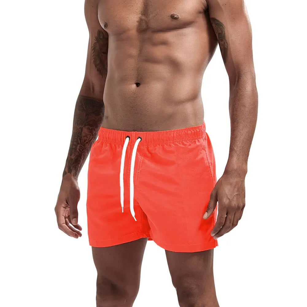 Calções de banho masculinos para praia, calções de banho para ginástica e corrida, calções de banho para homem.