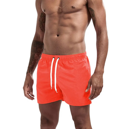 Calções de banho masculinos para praia, calções de banho para ginástica e corrida, calções de banho para homem.