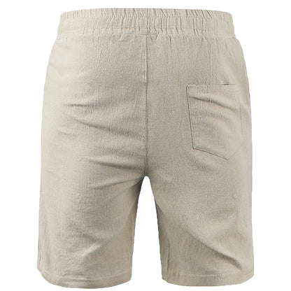 Calções de linho e algodão para homem, novos, respiráveis, de cor sólida, para o verão, ideais para fitness e uso urbano, tamanhos S-3XL