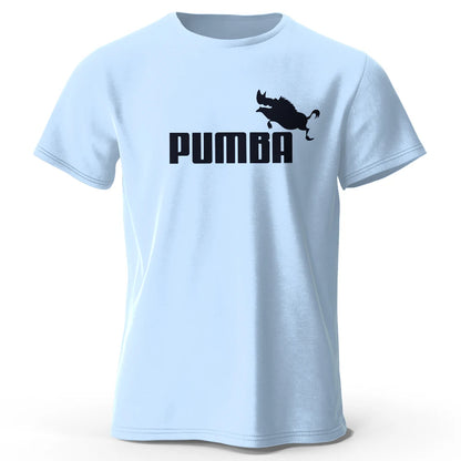 Camiseta masculina casual oversized com estampa divertida do Pumba, 100% algodão, tamanho grande, ideal para o verão.