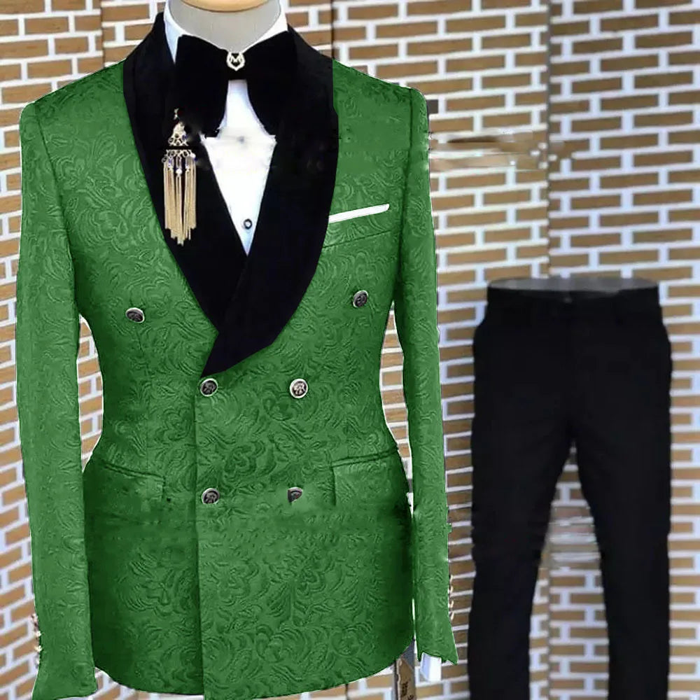 Terno floral formal masculino, smoking elegante, blazer bonito, jaqueta cinza, calça, festa de casamento, noivo, conjunto de 2 peças
